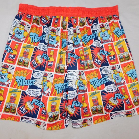 The Simpsons Mens XL Duffman Comic Swim Board Shorts - Picture 8 of 9